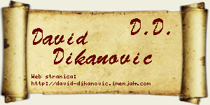 David Dikanović vizit kartica